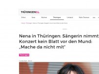 Bild zum Artikel: Nena in Thüringen: Sängerin nimmt bei Konzert kein Blatt vor den Mund: „Mache da nicht mit“