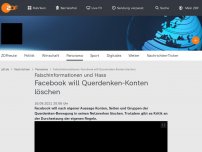 Bild zum Artikel: Facebook will Querdenken-Konten löschen