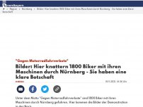 Bild zum Artikel: Bilder: Hier knattern 1800 Biker mit ihren Maschinen durch Nürnberg - Sie haben eine klare Botschaft
