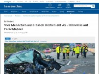 Bild zum Artikel: Vier Tote auf A5 bei Friedberg - Falschfahrer schuld?