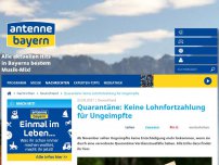 Bild zum Artikel: Quarantäne: Keine Lohnfortzahlung für Ungeimpfte