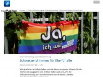 Bild zum Artikel: Schweizer stimmen für Ehe für alle