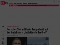 Bild zum Artikel: Porsche-Chef will kein Tempolimit auf der Autobahn - „individuelle Freiheit“