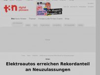 Bild zum Artikel: Elektroautos erreichen Rekordanteil an Neuzulassungen