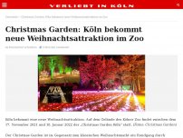 Bild zum Artikel: Christmas Garden: Köln bekommt neue Weihnachtsattraktion im Zoo