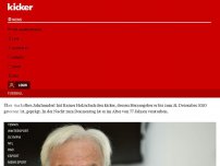 Bild zum Artikel: Langjähriger kicker-Herausgeber Rainer Holzschuh ist tot