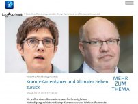 Bild zum Artikel: Altmaier und Kramp-Karrenbauer verzichten auf Bundestagsmandate