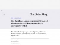 Bild zum Artikel: DER ANDERE BLICK - Für das Chaos an der polnischen Grenze ist die deutsche «Willkommenskultur» mitverantwortlich