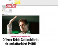 Bild zum Artikel: Offener Brief: Gottwald tritt ab und attackiert Politik