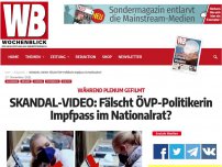 Bild zum Artikel: SKANDAL-VIDEO: Fälscht ÖVP-Politikerin Impfpass im Nationalrat?