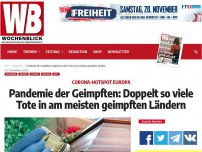 Bild zum Artikel: Pandemie der Geimpften: Doppelt so viele Tote in am meisten geimpften Ländern