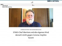 Bild zum Artikel: STIKO-Chef Mertens würde eigenes Kind nicht gegen Corona impfen lassen