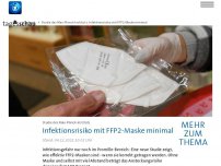 Bild zum Artikel: Umfassende Studie: Infektionsrisiko mit FFP2-Maske minimal