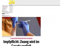 Bild zum Artikel: Impfpflicht: Zwang wird im Gesetz explizit ausgeschlossen