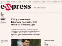 Bild zum Artikel: Völlig unerwartet: Kärntner Footballer (33) stirbt an Herzversagen