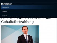 Bild zum Artikel: Sebastian Kurz verzichtet auf Gehaltsfortzahlung