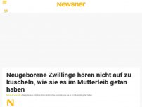 Bild zum Artikel: Neugeborene Zwillinge hören nicht auf zu kuscheln, wie sie es im Mutterleib getan haben