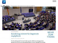 Bild zum Artikel: Bundestag beschließt Impfpflicht für bestimmte Einrichtungen