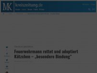 Bild zum Artikel: Feuerwehrmann rettet und adoptiert Kätzchen – „besondere Bindung“