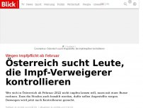 Bild zum Artikel: Wegen Impfpflicht ab Februar: Österreich sucht Angestellte, die Impf-Verweigerer jagen