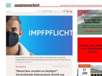 Bild zum Artikel: “Menschen werden zu Impfgut”: Vernichtende Datenschutz-Kritik am geplanten Impfpflichtgesetz