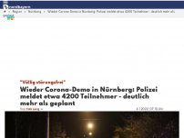 Bild zum Artikel: Wieder Corona-Demo in Nürnberg: Polizei meldet rund 4000 Teilnehmer - deutlich mehr als geplant
