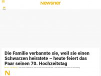 Bild zum Artikel: Die Familie verbannte sie, weil sie einen Schwarzen heiratete – heute feiert das Paar seinen 70. Hochzeitstag