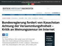 Bild zum Artikel: Bundesregierung fordert von Kasachstan Achtung der Versammlungsfreiheit – Kritik an Meinungszensur im Internet