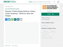 Bild zum Artikel: Essener Chefvirologe Dittmer: Keine vierte Impfung - Omikron wird wie Grippe