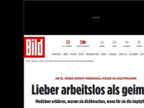 Bild zum Artikel: Ärzte drohen mit Schließung - Lieber arbeitslos, als geimpft!