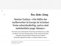 Bild zum Artikel: Mattias Tesfaye: «Die Hälfte der Asylbewerber in Europa ist in keiner Weise schutzbedürftig, und es sind mehrheitlich junge Männer»
