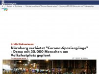 Bild zum Artikel: 'Corona-Spaziergänge' untersagt: Stadt Nürnberg erlässt Allgemeinverfügung