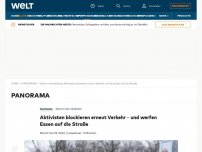 Bild zum Artikel: Aktivisten blockieren erneut Verkehr – und werfen Essen auf die Straße