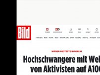 Bild zum Artikel: Proteste auf A100 - Hochschwangere mit Wehen von Aktivisten blockiert