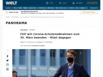 Bild zum Artikel: FDP will Corona-Schutzmaßnahmen zum 20. März beenden