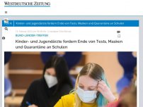 Bild zum Artikel: Bund-Länder-Treffen: Kinder- und Jugendärzte fordern Ende von Tests, Masken und Quarantäne an Schulen