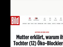 Bild zum Artikel: Aktion an der A100 - Mutter erklärt, warum ihre Tochter (12) Öko-Blockiererin ist