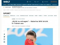 Bild zum Artikel: „Nicht zu ertragen“ - Katarina Witt bricht in Tränen aus