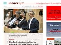 Bild zum Artikel: Kickl stellt sich in seiner Rede im Parlament schützend vor Neutralität Österreichs