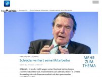 Bild zum Artikel: Kritik an Putin-Nähe: Altkanzler Schröder verliert seine Mitarbeiter