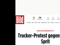 Bild zum Artikel: Durch die Dresdner City - Trucker-Protest gegen Teuer-Sprit