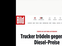 Bild zum Artikel: 60 auf der Autobahn - Trucker trödeln gegen hohe Diesel-Preise