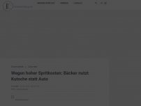 Bild zum Artikel: Wegen hoher Spritkosten: Bäcker nutzt Kutsche statt Auto