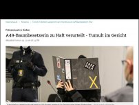 Bild zum Artikel: Tumult im Gießener Landgericht nach Verurteilung von A49-Baumbesetzerin 'Ella'