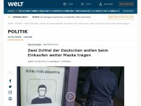 Bild zum Artikel: Zwei Drittel der Deutschen wollen beim Einkaufen weiter Maske tragen