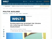 Bild zum Artikel: Deutschland verweigert der Ukraine die Lieferung von Panzern der Bundeswehr