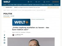 Bild zum Artikel: „Dritte Impfung ausfallen zu lassen – das kann tödlich sein“