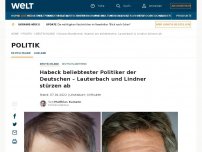 Bild zum Artikel: Habeck beliebtester Politiker der Deutschen – Lauterbach und Lindner stürzen ab