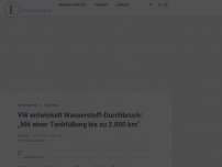 Bild zum Artikel: VW entwickelt Wasserstoff-Durchbruch: „Mit einer Tankfüllung bis zu 2.000 km“