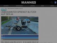 Bild zum Artikel: KURIOSE RACHE: Unbekannter sprengt Blitzer auf der Autobahn A4 in die Luft